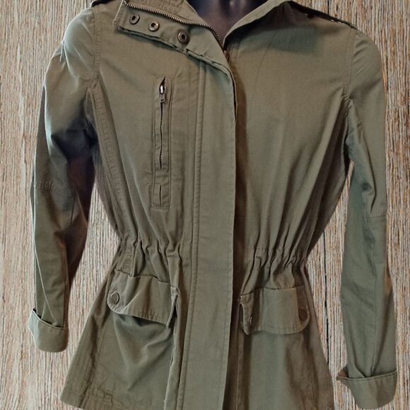 Army Green Anorak Safari Jacket, Junior size Large - Picture 1 of 7